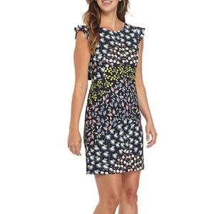 Nanette Lepore Dress Stretch Crepe Floral Bow Reposh
